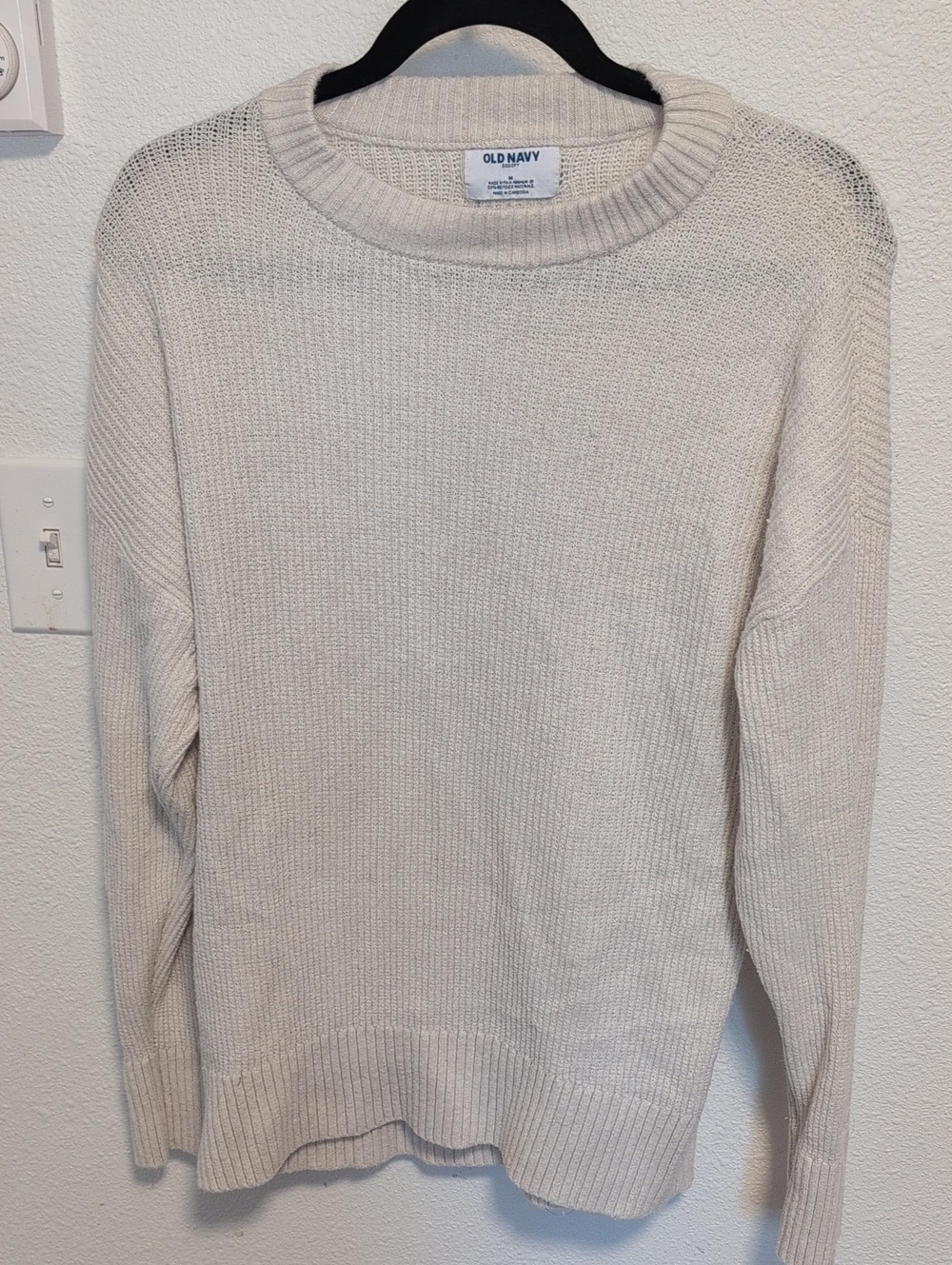 Old Navy So Soft Cream Ribbed Crewneck Sweater